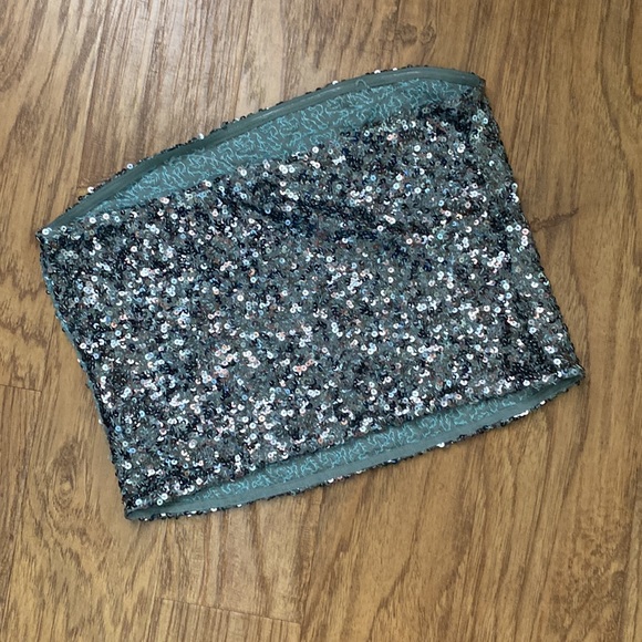New Free People Sequin Tube Top #14 - Picture 3 of 4